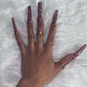 10pcs 3XL Square Chocolate Mauve Press On Nails